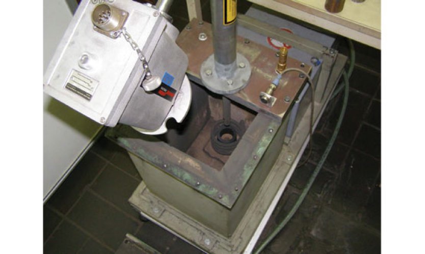 Figure 7: Induction melting furnace with crucible for the sample