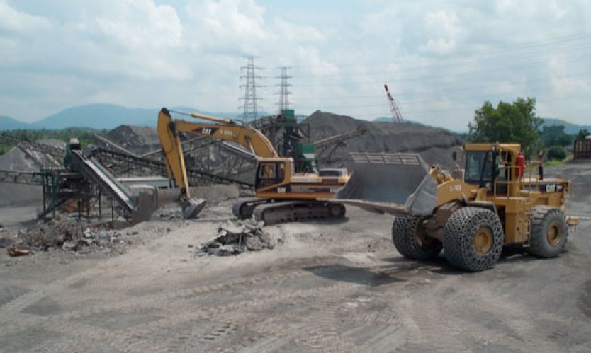 The Siam Steel Services Ltd. EAF slag processing at Bangkamod, Banmoh district, Saraburi.